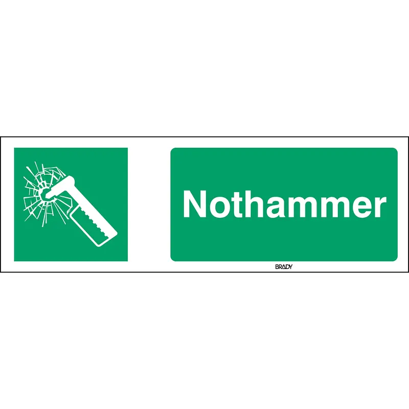 ISO-Sicherheitsschild - Notfallhammer