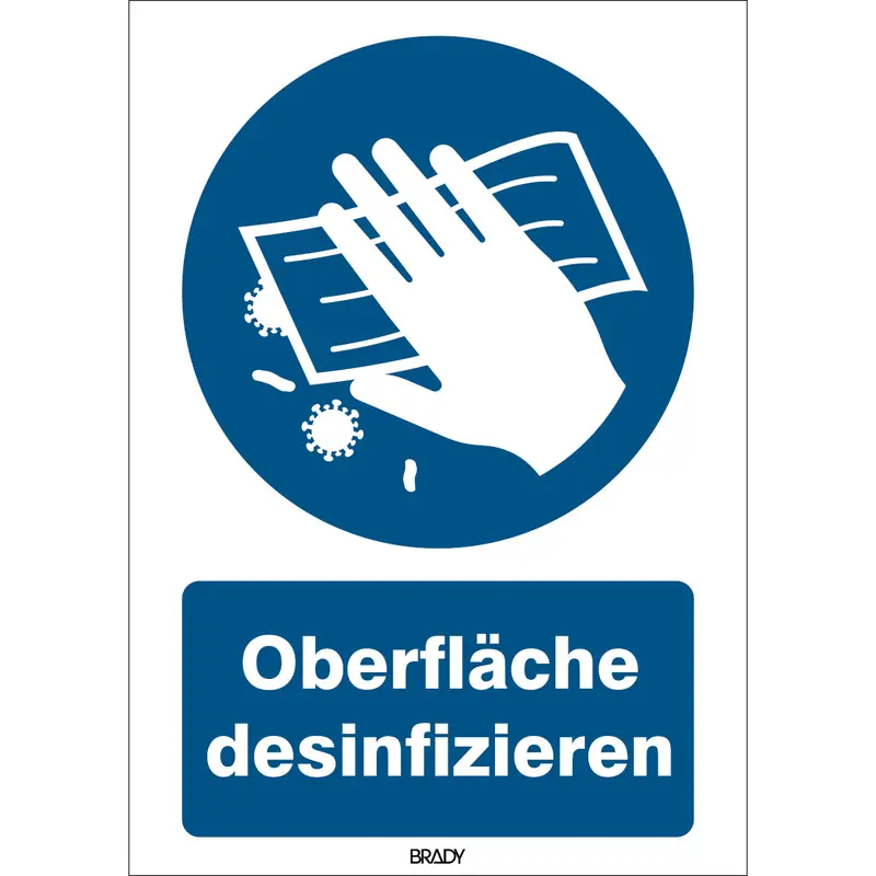 ISO-Sicherheitsschild - Oberfläche desinfizieren