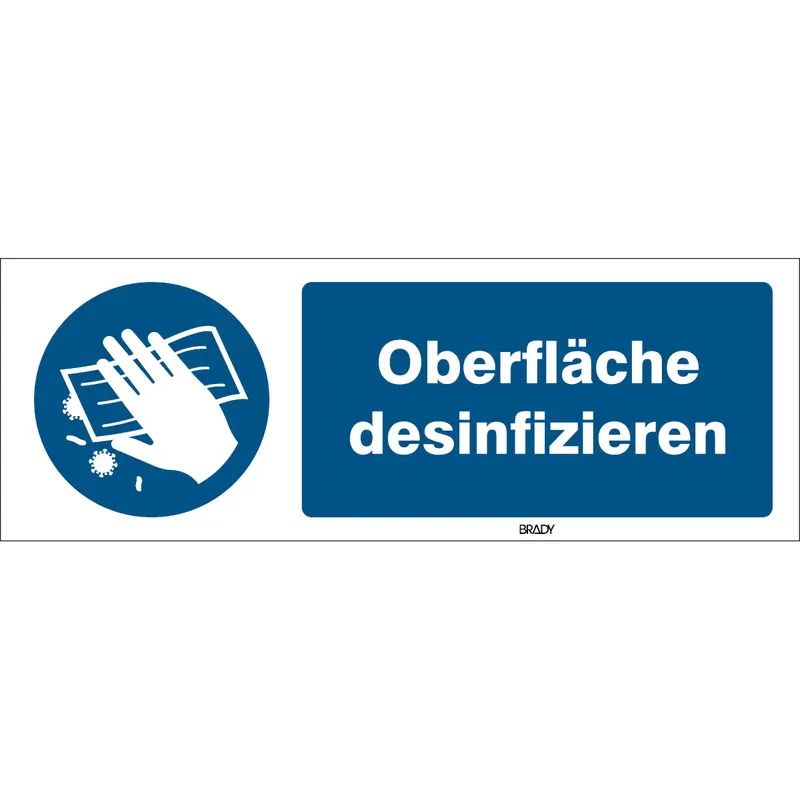 ISO-Sicherheitsschild - Oberfläche desinfizieren
