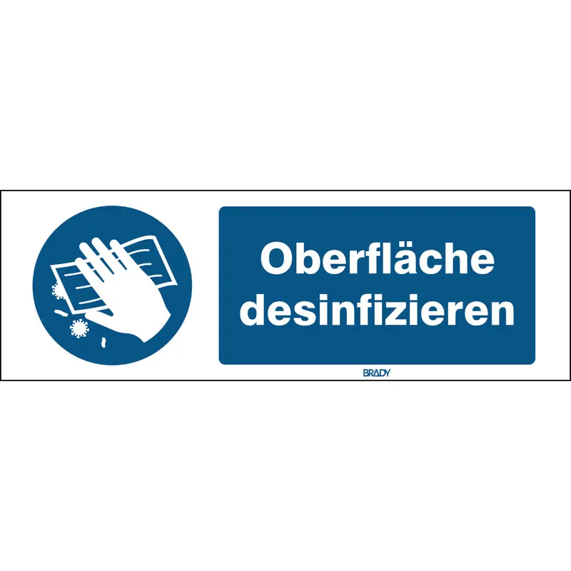 ISO-Sicherheitsschild - Oberfläche desinfizieren