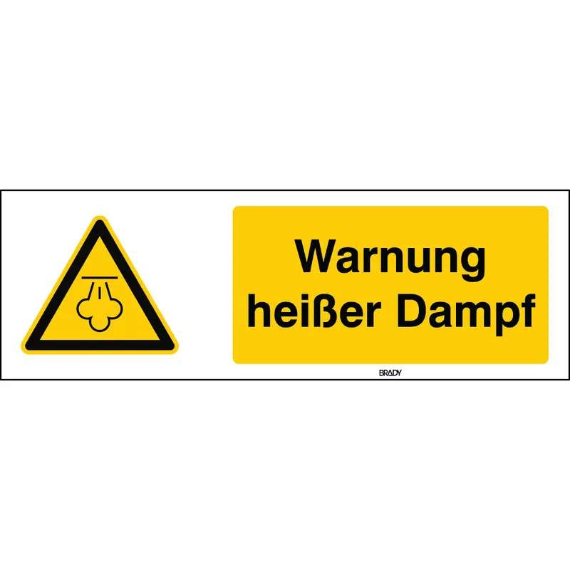 ISO-Sicherheitsschild - Warnung, heisser Dampf