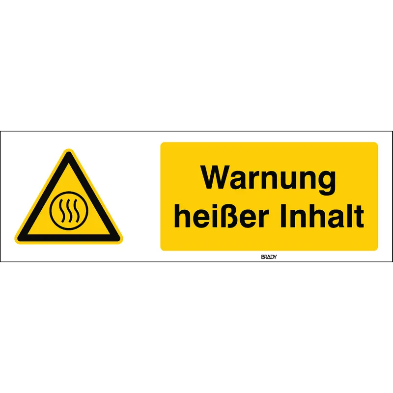 ISO-Sicherheitsschild - Warnung, heisser Inhalt