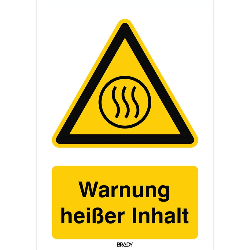 ISO-Sicherheitsschild - Warnung, heisser Inhalt