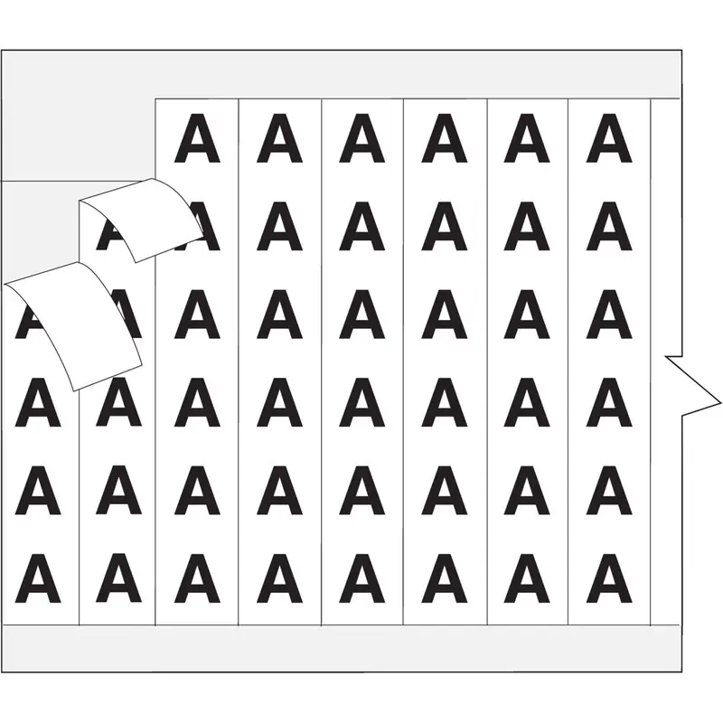Kabelkennzeichnungskarten - einzelne Zahlen auf farbigem Hintergrund