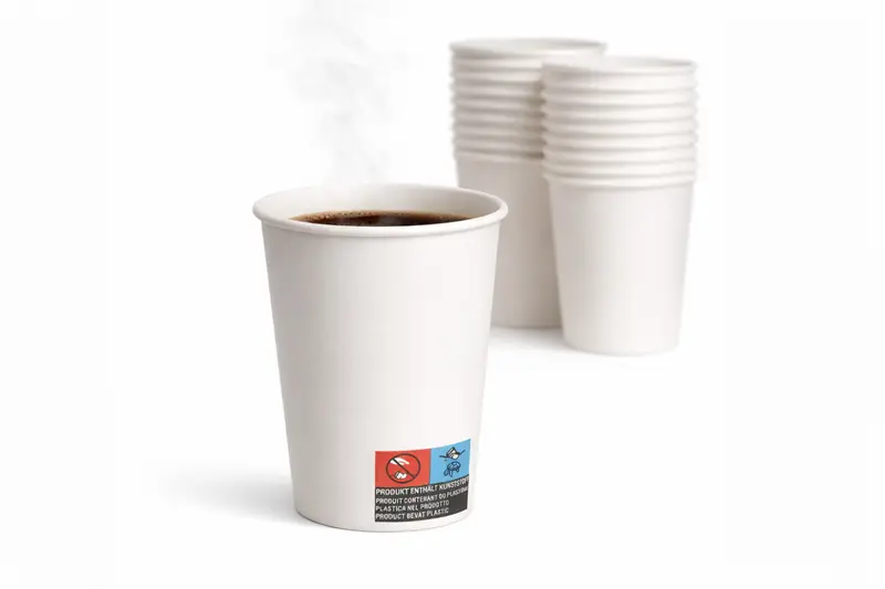 Kaffeebecher To Go 200 ml (8 oz) Weiß | Einweg-Pappbecher für Heißgetränke