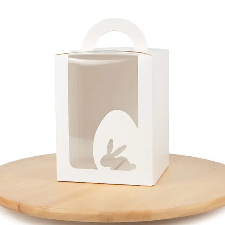 Karton 140x140x180 mm, Osterhase, Weiß, 5 Stück