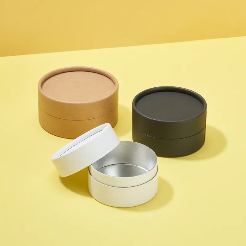 Kartondosen mit wasserabweisender Beschichtung – Schwarz, Weiß & Kraft