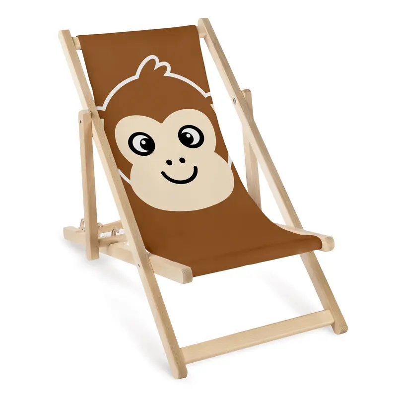 Kinderliegestuhl aus Holz Äffchen