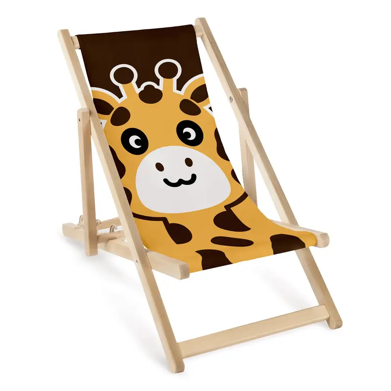 Kinderliegestuhl aus Holz Giraffe