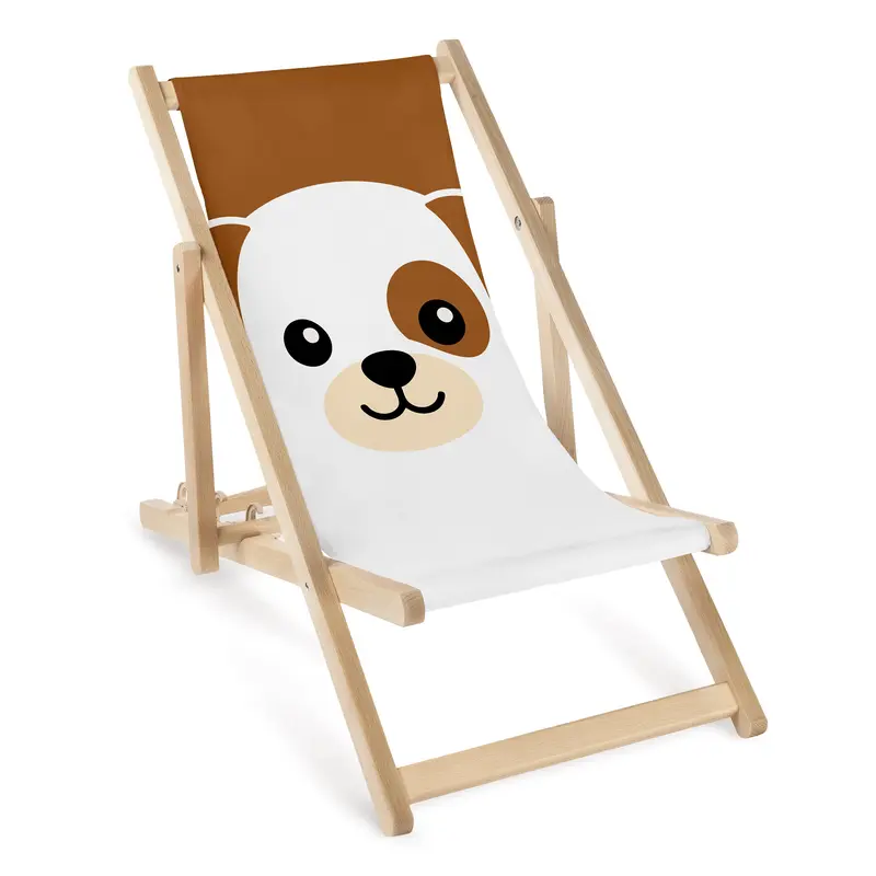 Kinderliegestuhl aus Holz Hund