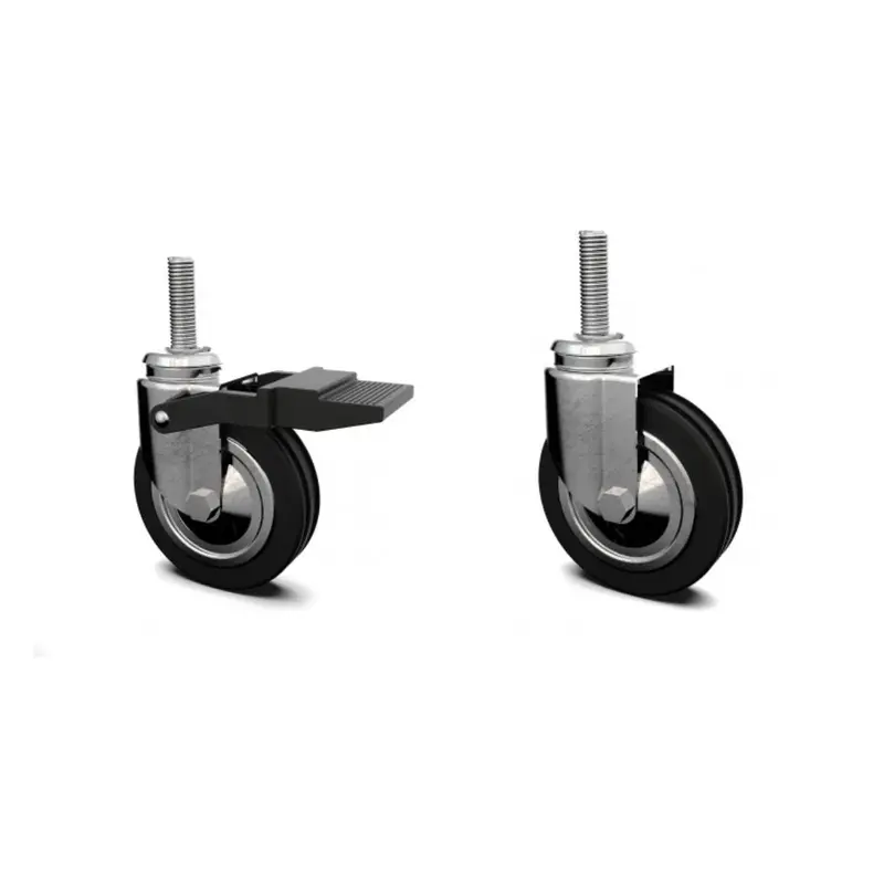 Kit Roulettes Ø 80 mm pour Portant – 2 avec Frein + 2 sans Frein