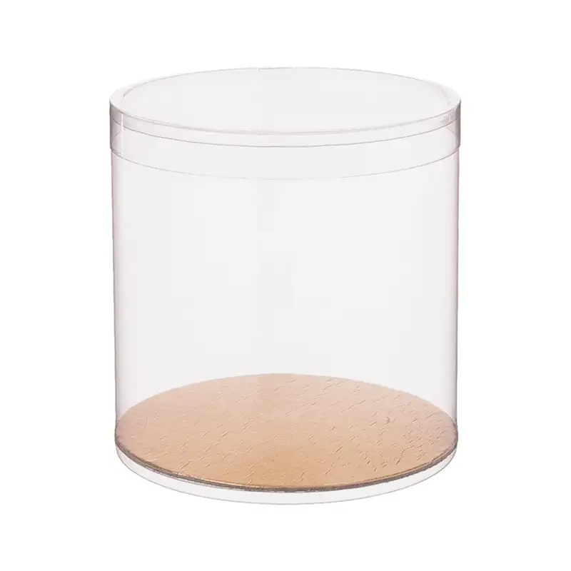 Klarsichtbox/Runddose mit Goldboden, Ø80mm, transparent