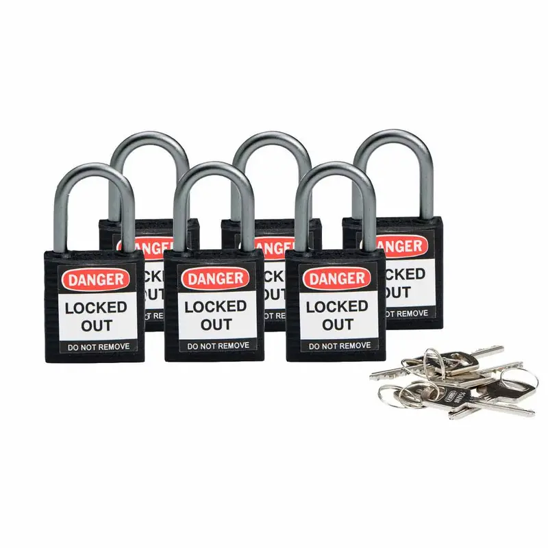 Kompakte Brady Sicherheitsschlösser mit einem Bügel von 25 mm - Keyed Different