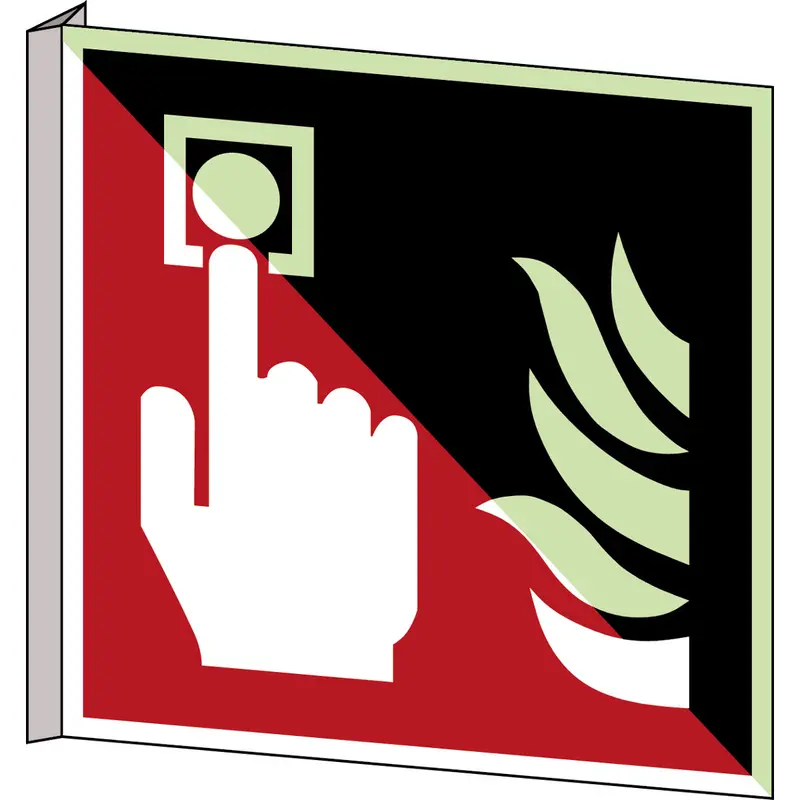 Langnachleuchtende Brandschutzkennzeichnung - Brandmelder, manuell