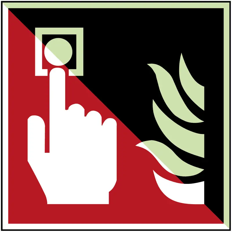 Langnachleuchtende Brandschutzkennzeichnung - Brandmelder, manuell