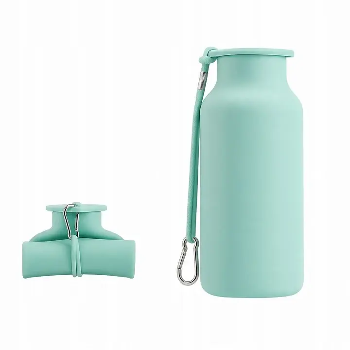 Leichte faltbare Silikon-Trinkflasche mit Griff