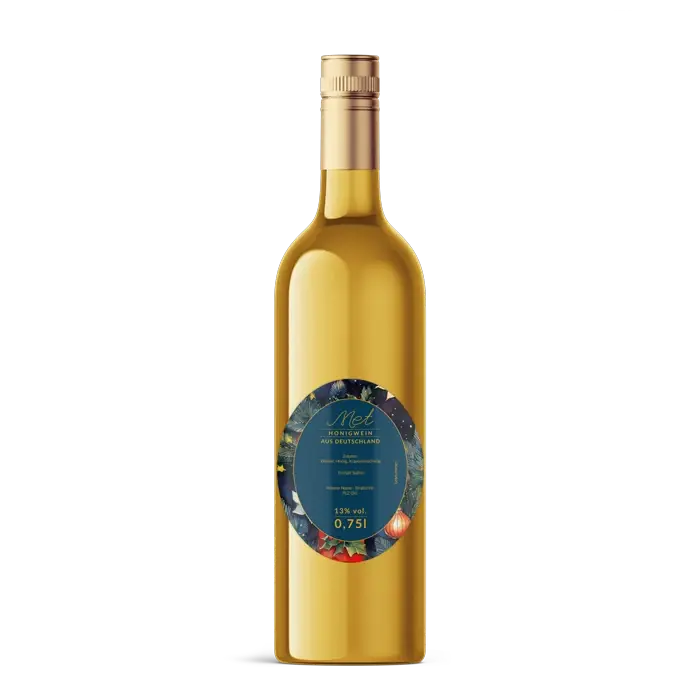 Leuchtende Leonie – Ovales Flaschenetikett 80x100mm für 750ml Met
