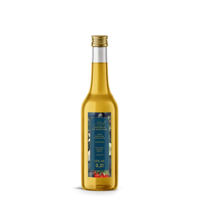 Leuchtende Leonie – Rechteckiges Flaschenetikett 35x90mm für 200ml Met