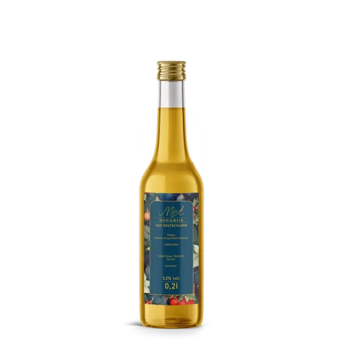 Leuchtende Leonie – Rechteckiges Flaschenetikett 50x90mm für 200ml Met