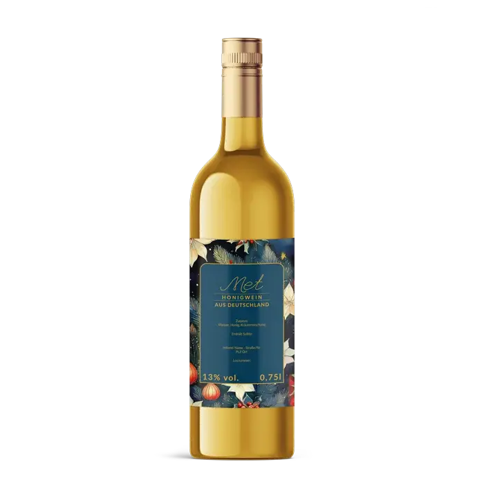 Leuchtende Leonie – Rechteckiges Flaschenetikett 85x125mm für 750ml Met