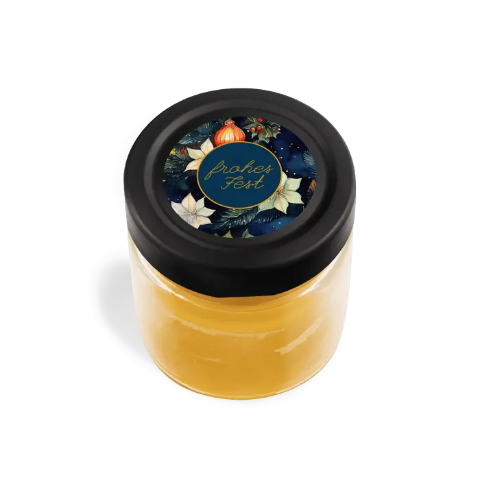 Leuchtende Leonie – Runder Deckelaufkleber 40x40mm für Kerzen im 250g-Glas