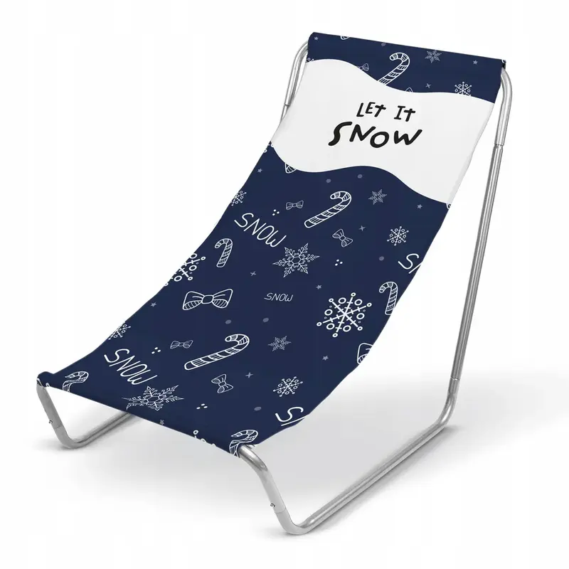 Liegestuhl aus Stahl LET IT SNOW Dunkelblau Winterliege