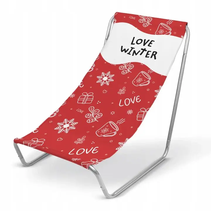 Liegestuhl aus Stahl LOVE WINTER Rot Winterliege