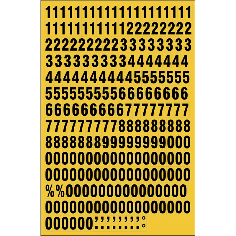 Magnetische Zahlen, Gelb, 18 x 23 mm