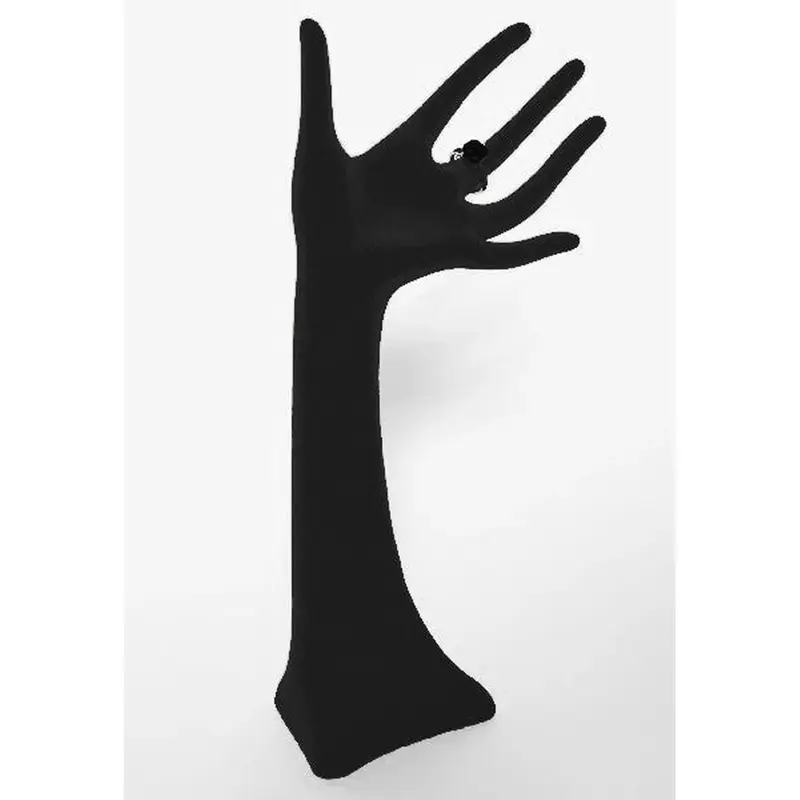 Main à bijoux femme floquée velours noir – H 31 cm