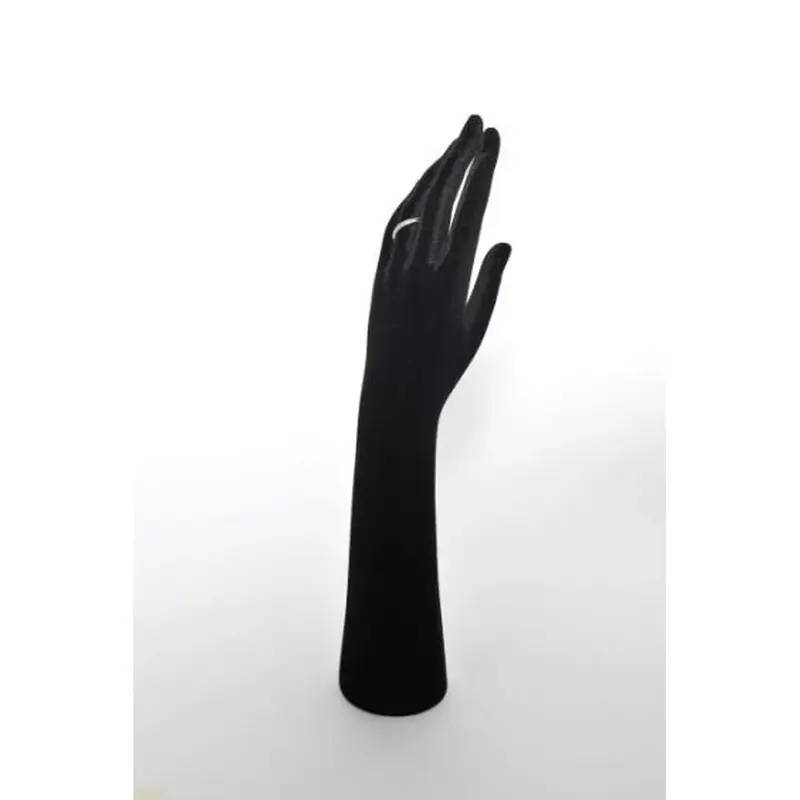 Main femme bijoux floquée velours noir – H31 cm
