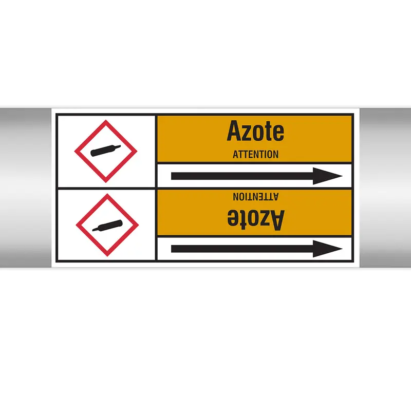 Marqueurs en rouleau continu, avec pictogrammes - Azote (produit francophone)