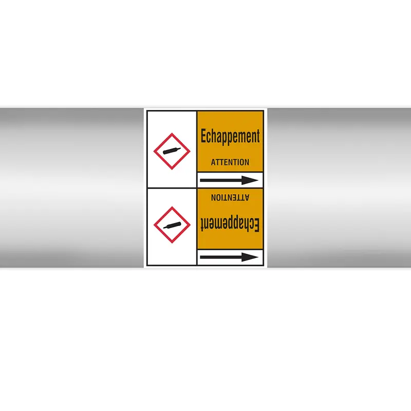 Marqueurs en rouleau continu, avec pictogrammes - Echappement (produit francophone)