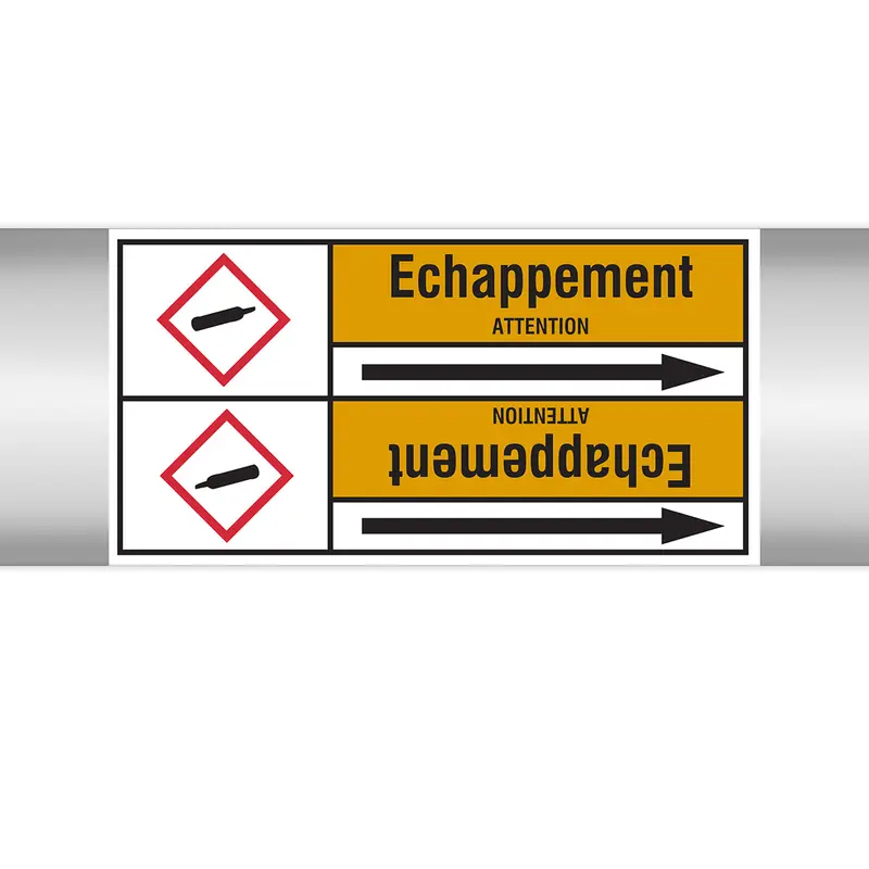 Marqueurs en rouleau continu, avec pictogrammes - Echappement (produit francophone)