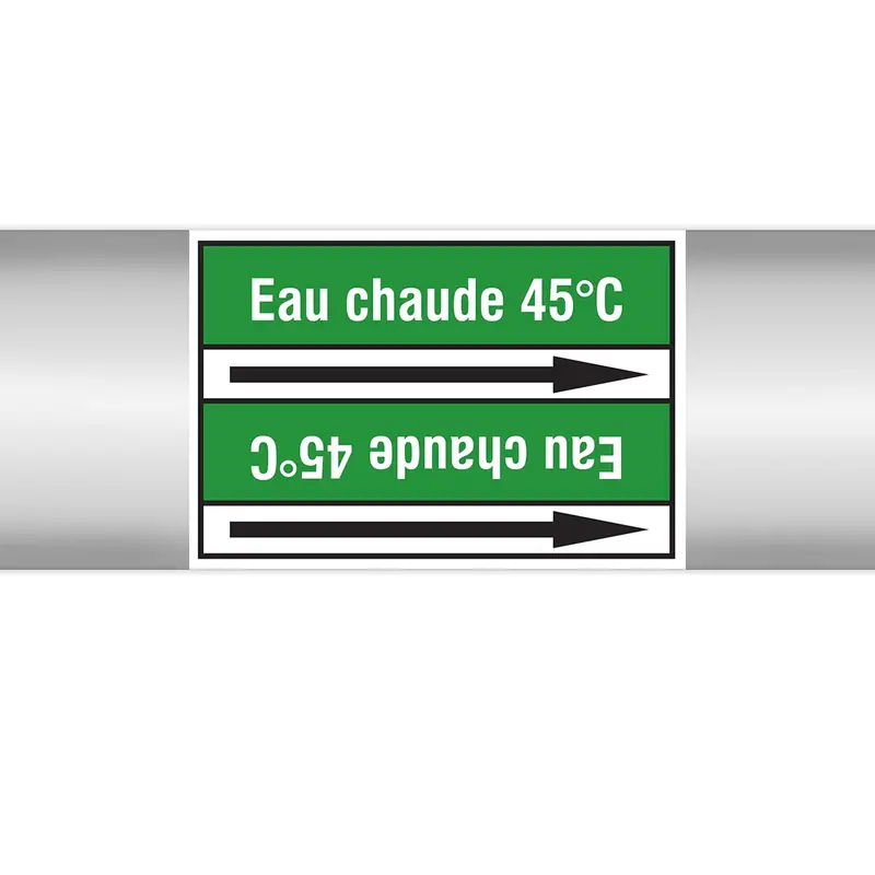 Marqueurs en rouleau continu, sans pictogramme - Eau chaude 45°C (produit francophone)