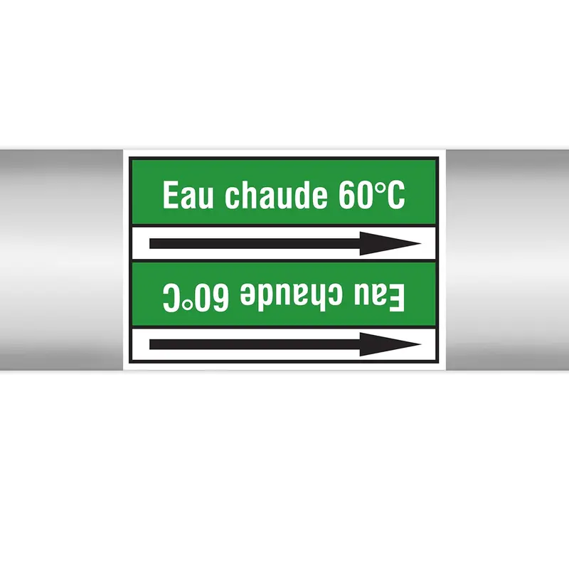 Marqueurs en rouleau continu, sans pictogramme - Eau chaude 60°C (produit francophone)