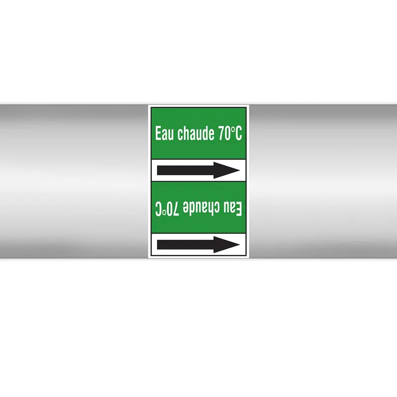 Marqueurs en rouleau continu, sans pictogramme - Eau chaude 70°C (produit francophone)