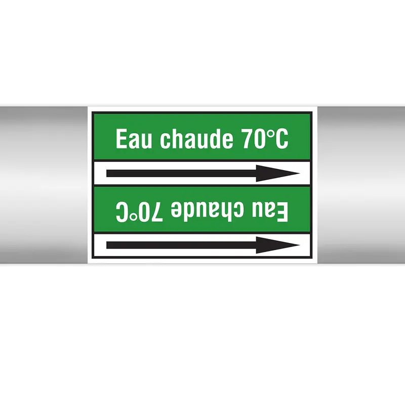 Marqueurs en rouleau continu, sans pictogramme - Eau chaude 70°C (produit francophone)