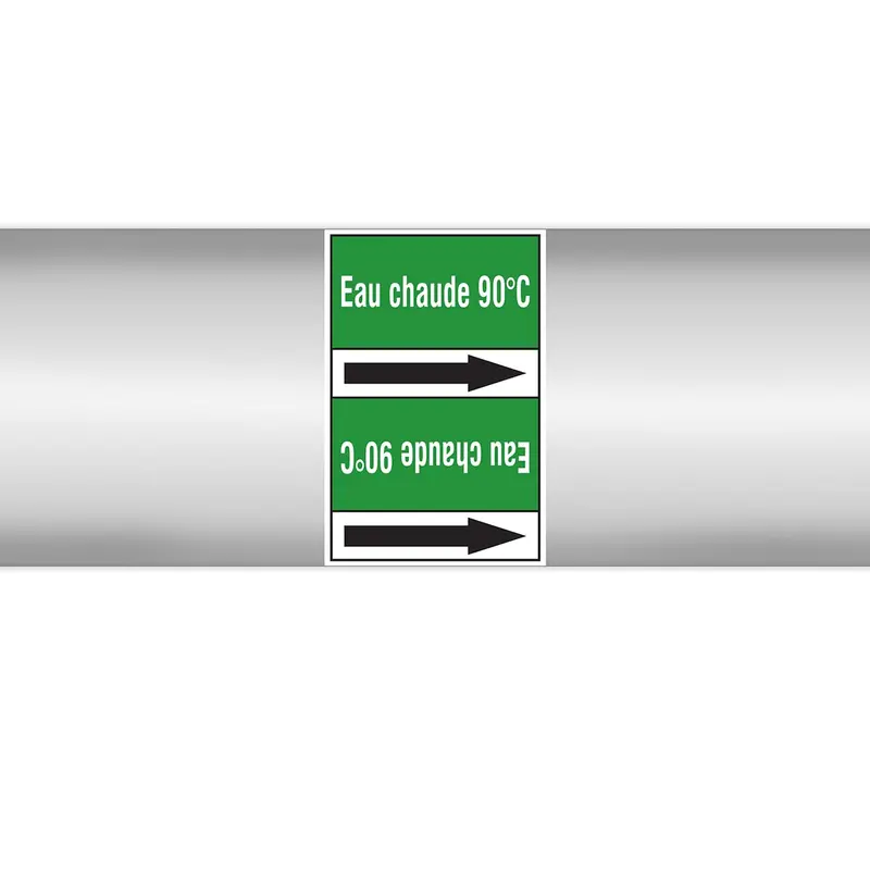 Marqueurs en rouleau continu, sans pictogramme - Eau chaude 90°C (produit francophone)