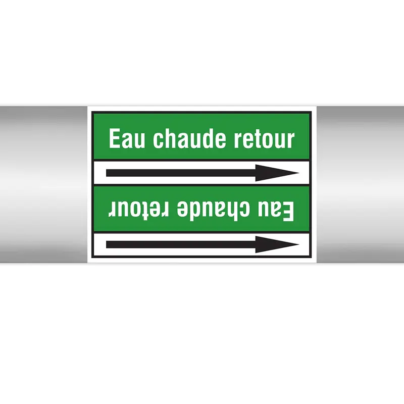 Marqueurs en rouleau continu, sans pictogramme - Eau chaude retour (produit francophone)