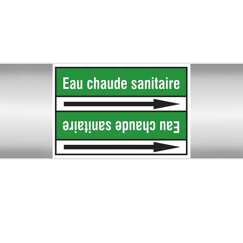 Marqueurs en rouleau continu, sans pictogramme - Eau chaude sanitaire (produit francophone)