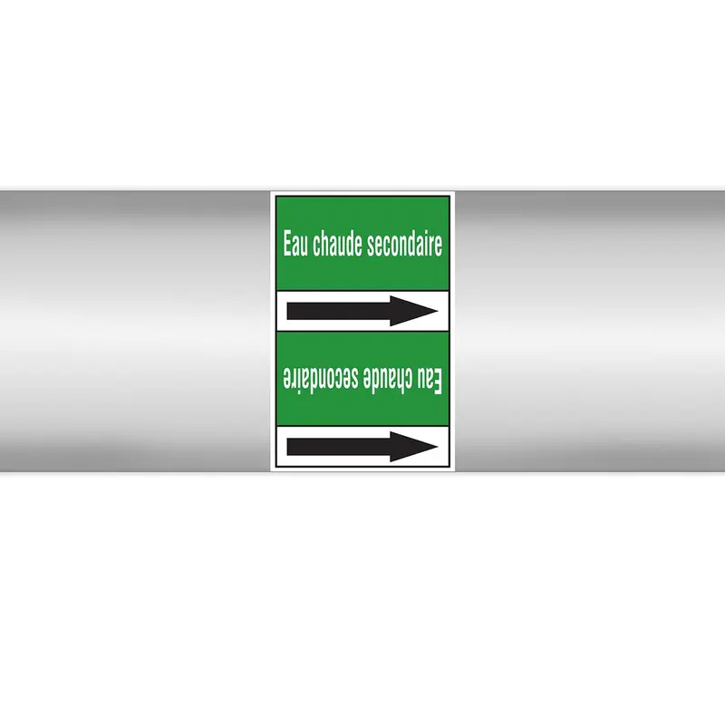 Marqueurs en rouleau continu, sans pictogramme - Eau chaude secondaire (produit francophone)