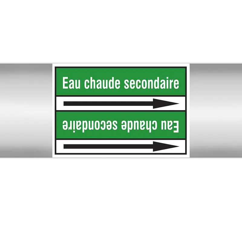 Marqueurs en rouleau continu, sans pictogramme - Eau chaude secondaire (produit francophone)