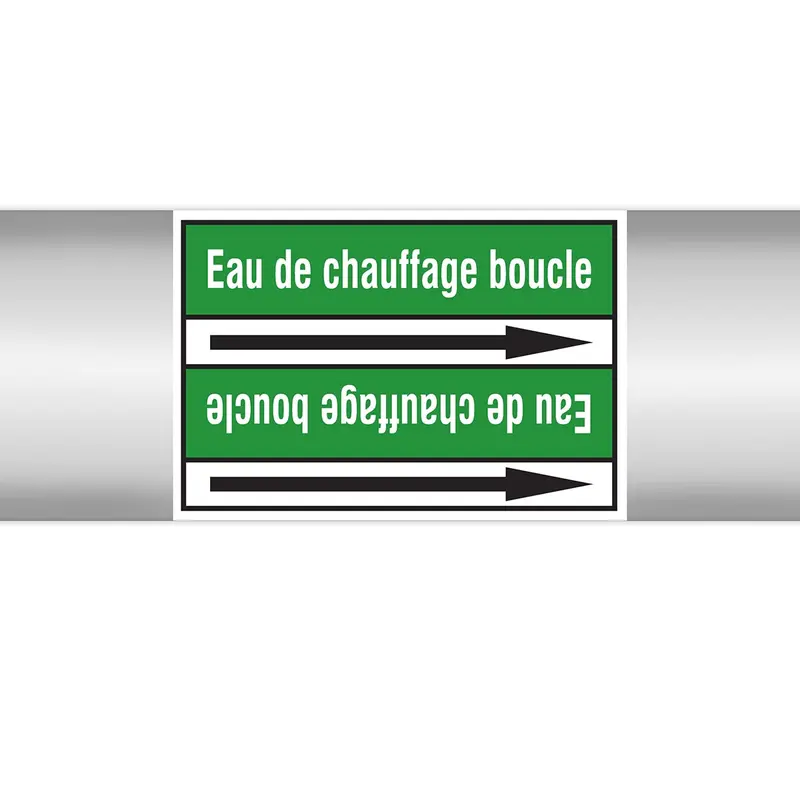 Marqueurs en rouleau continu, sans pictogramme - Eau de chauffage boucle (produit francophone)
