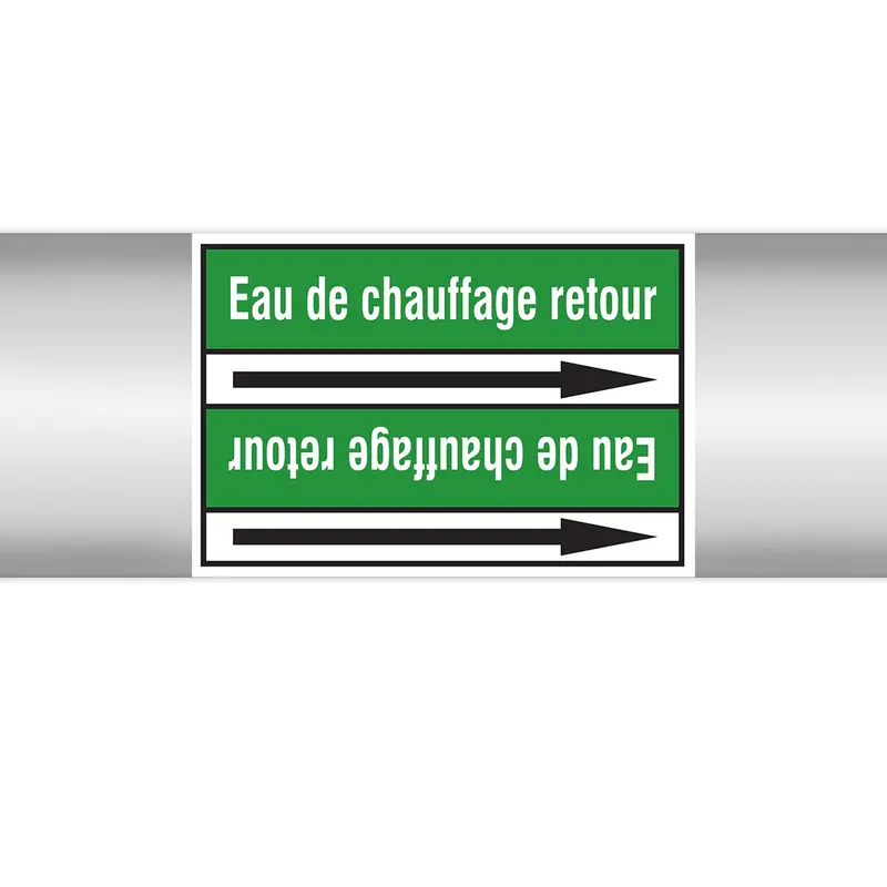 Marqueurs en rouleau continu, sans pictogramme - Eau de chauffage retour (produit francophone)