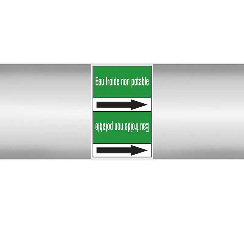 Marqueurs en rouleau continu, sans pictogramme - Eau froide non potable (produit francophone)