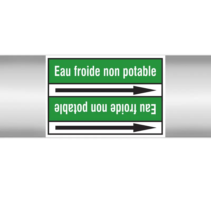Marqueurs en rouleau continu, sans pictogramme - Eau froide non potable (produit francophone)