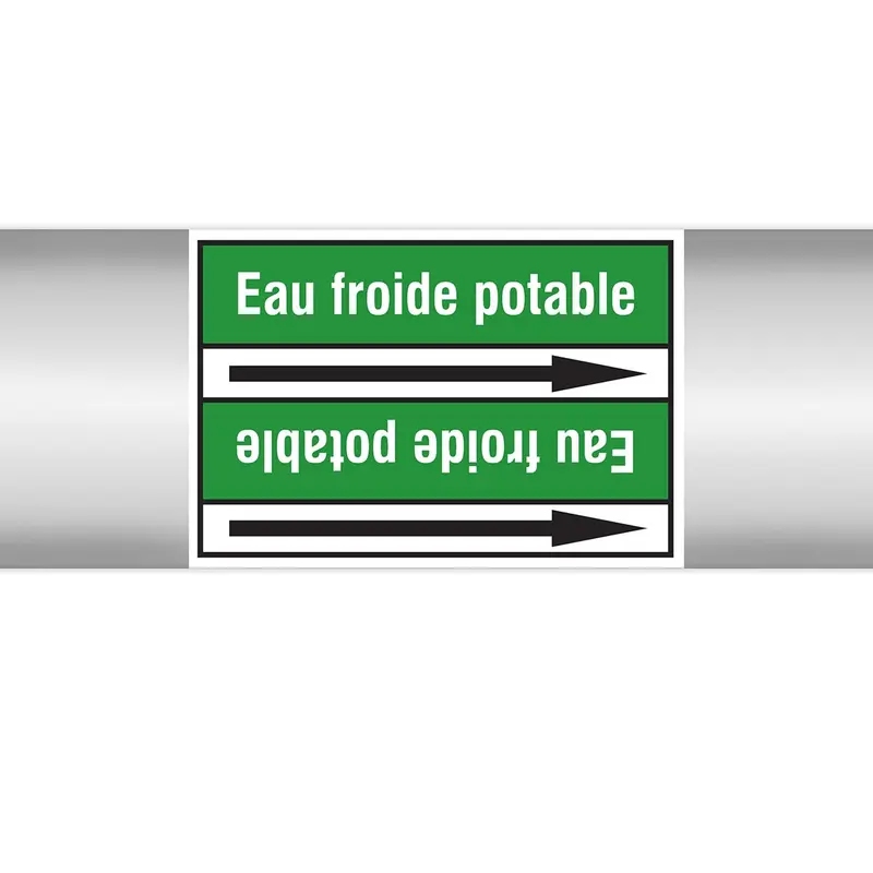 Marqueurs en rouleau continu, sans pictogramme - Eau froide potable (produit francophone)