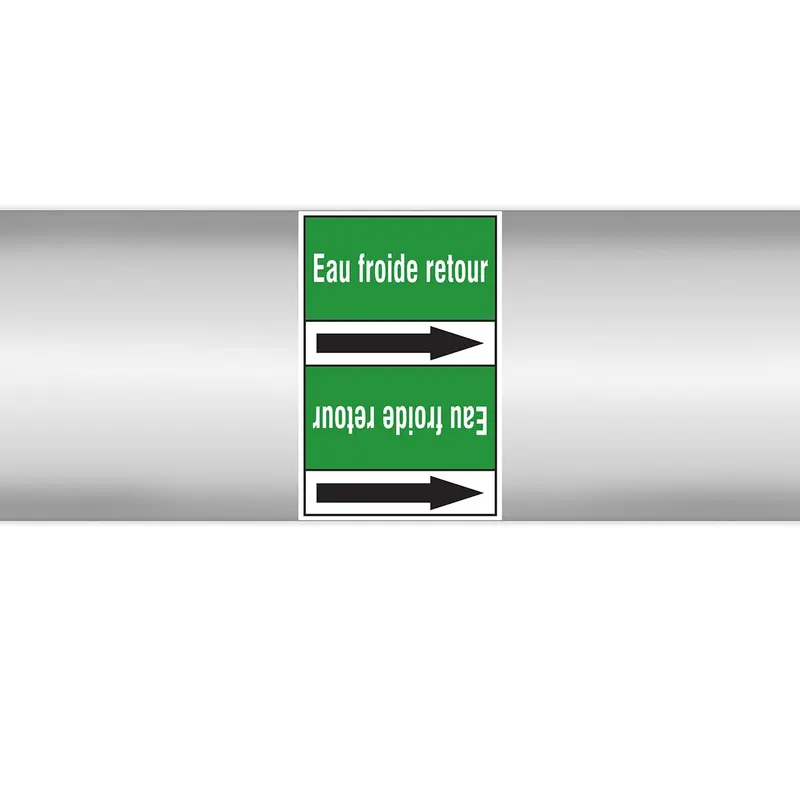 Marqueurs en rouleau continu, sans pictogramme - Eau froide retour (produit francophone)