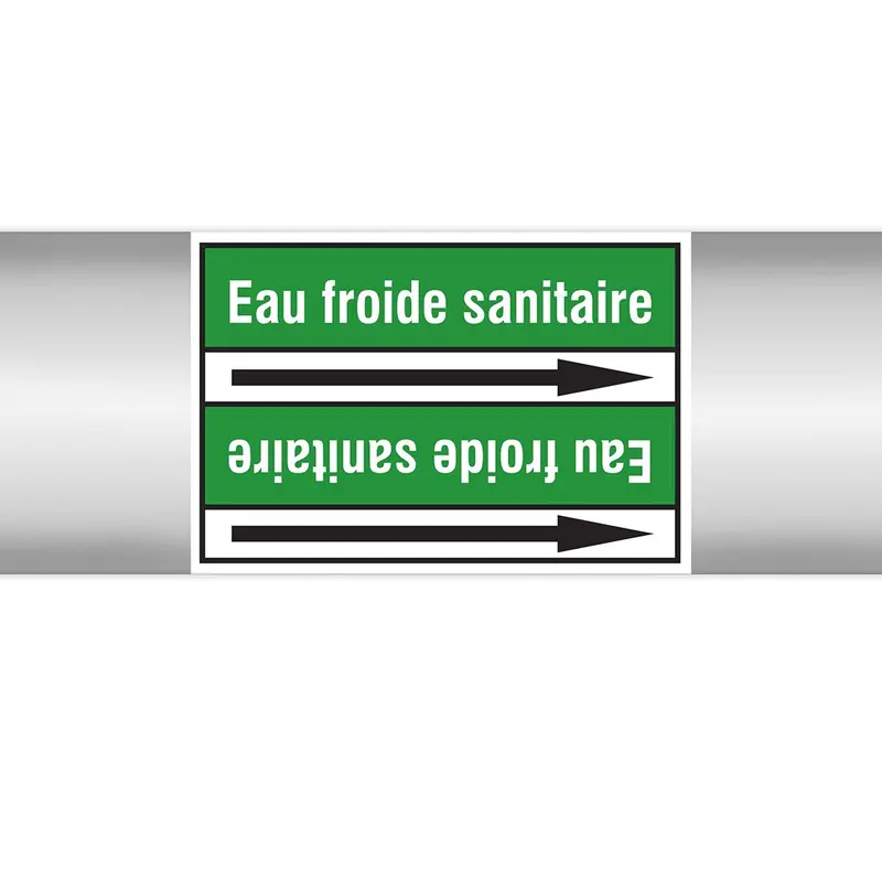 Marqueurs en rouleau continu, sans pictogramme - Eau froide sanitaire (produit francophone)