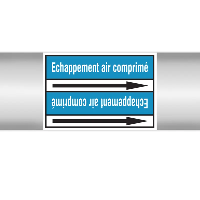 Marqueurs en rouleau continu, sans pictogramme - Echappement air comprimé (produit francophone)